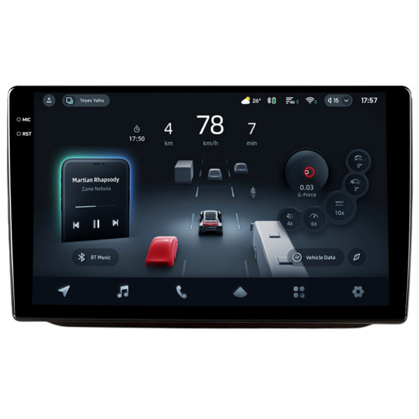 Штатна магнітола Teyes CC4 8+128 Gb Skoda FABIA RAPID 2007-2014 Sliver 10" 2k