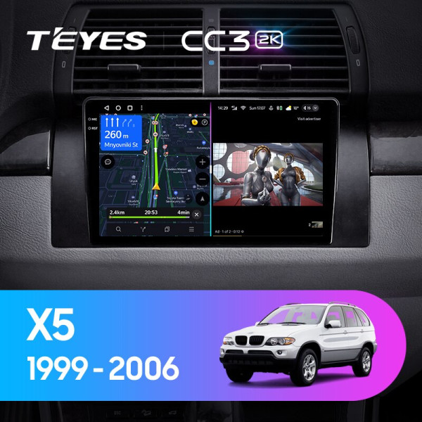Teyes CC3 2K BMW X5 E39 E53 1999 - 2006 9" Штатна магнітола