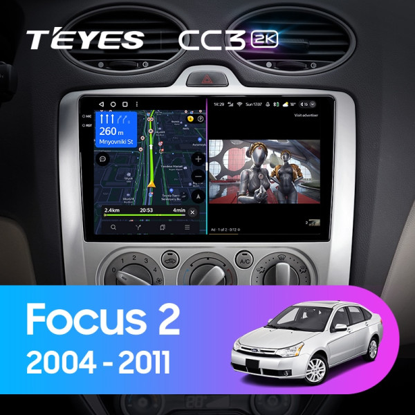 Teyes CC3 2K Ford Focus 2 (Mk2) 2004-2011 9" Штатная магнитола