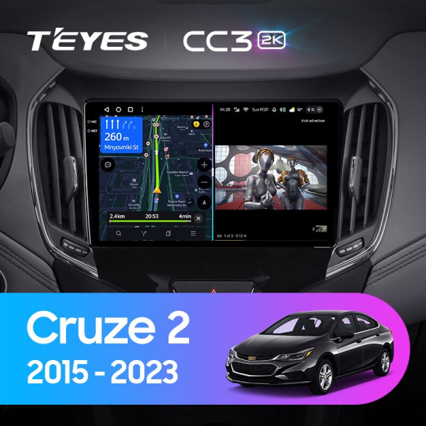 Teyes CC3 2K Chevrolet Cruze 2 2015-2020 9" Штатна магнітола