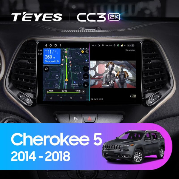 Teyes CC3 2K Jeep Cherokee 5 KL 2014-2018 10" Штатная магнитола