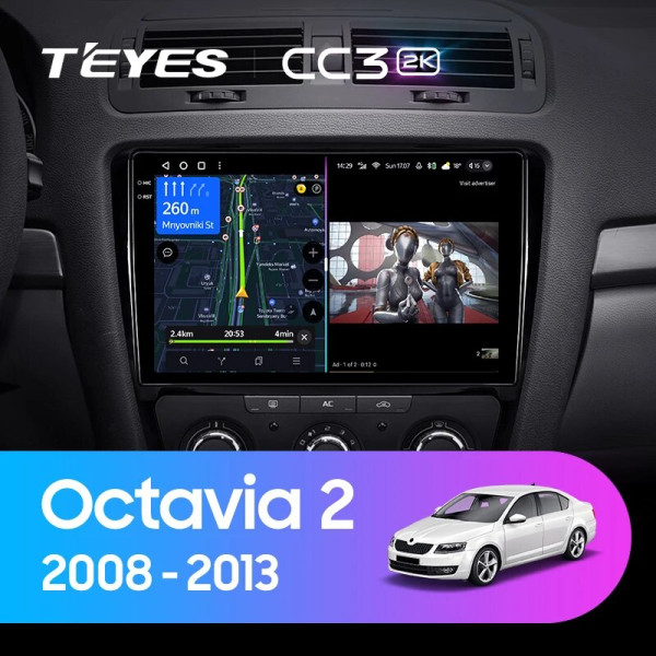 Teyes CC3 2K Skoda Octavia 2 A5 2008-2013 10" Штатна магнітола