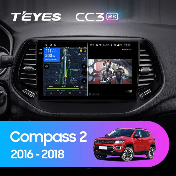 Teyes CC3 2K Jeep Compass 2 MP 2016-2018 10" Штатная магнитола