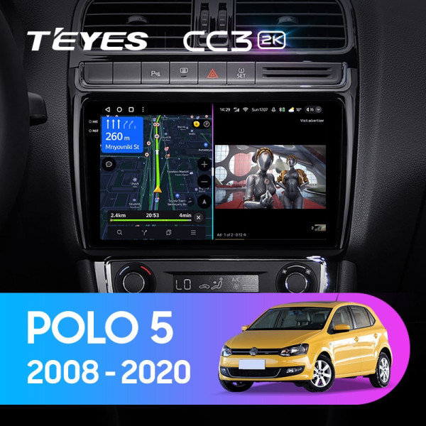 Teyes CC3 2K Volkswagen POLO 5 2008-2020 9" Штатна магнітола Teyes CC3 2K Volkswagen POLO 5 2008-2020 9" Штатна магнітола