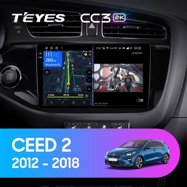 Teyes CC3 2K Kia CEED Cee'd 2 JD 2012-2018 9" Штатная магнитола