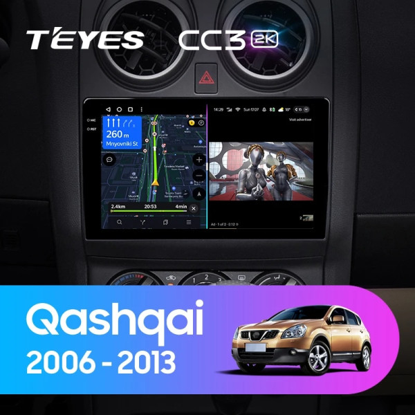 Teyes CC3 2K Nissan Qashqai 1 J10 2006-2013 9" Штатная магнитола