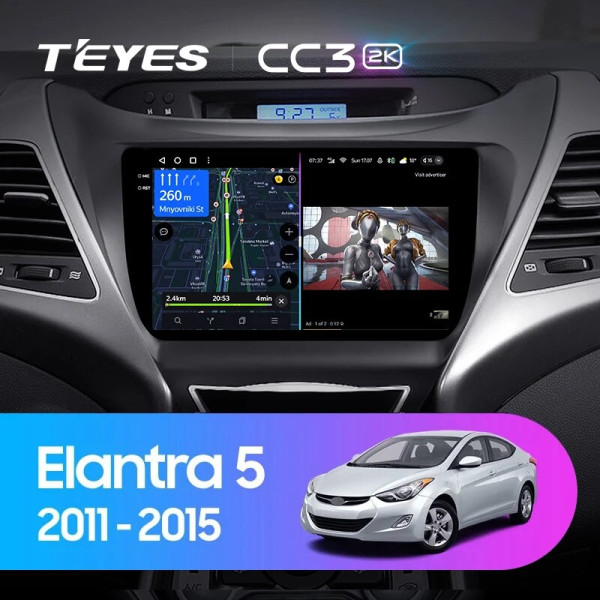Teyes CC3 2K Hyundai Elantra 5 JK GD MD UD 2010-2016 9" Штатна магнітола