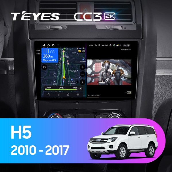 Teyes CC3 2K Great Wall Hover H5 1 2010-2017 9" Штатна магнітола
