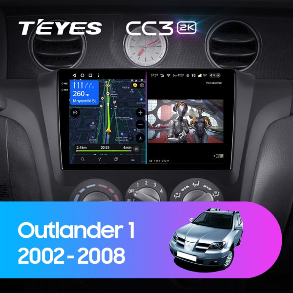 Teyes CC3 2K Mitsubishi Outlander 1 2002-2008 9" Штатная магнитола