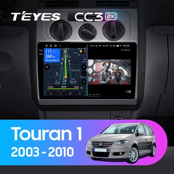Teyes CC3 2K Volkswagen Touran 1 2003-2010 10" Штатна магнітола