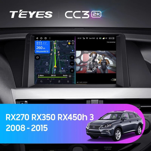Teyes CC3 2K Lexus RX270 RX350 RX450h AL10 III 3 2008-2015 9" Штатная магнитола