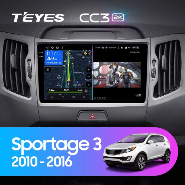 Teyes CC3 2K Kia Sportage 3 SL 2010-2016 9" Штатная магнитола
