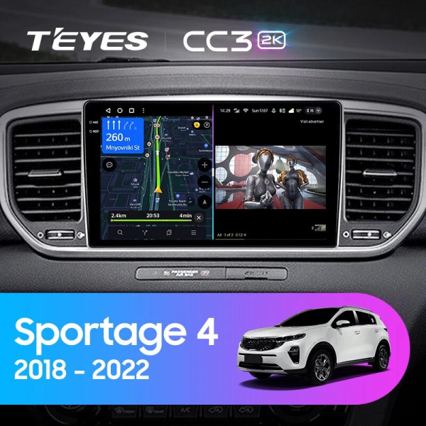 Teyes CC3 2K Kia Sportage 4 QL 2018-2022 9" Штатная магнитола