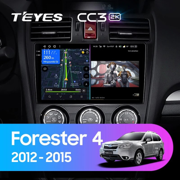 Teyes CC3 2K Subaru Forester 4 SJ 2012-2015 9" Штатна магнітола