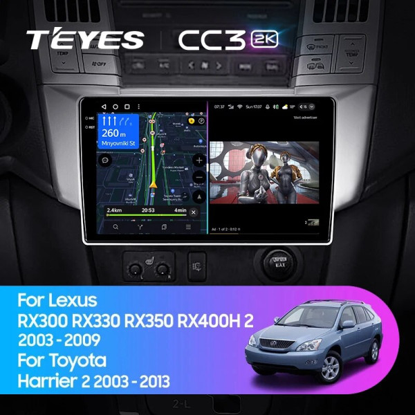 Teyes CC3 2K Lexus RX300 RX330 RX350 RX400H Toyota harrier 2003-2009 9" Штатная магнитола