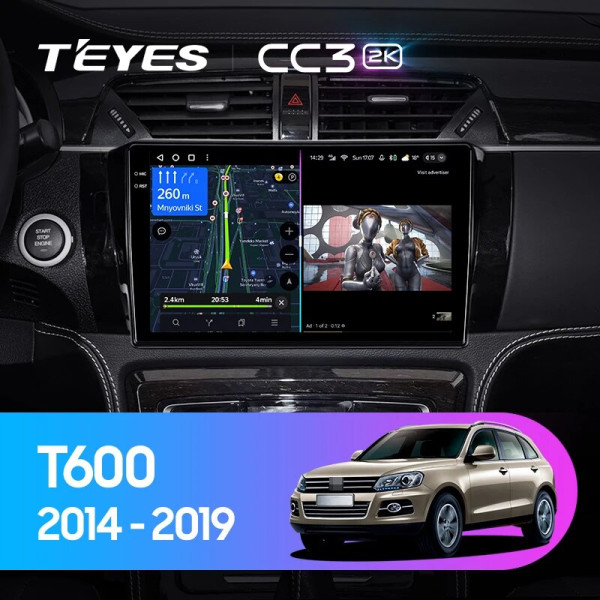Teyes CC3 2K Zotye T600 2014-2019 10" Штатна магнітола Teyes CC3 2K Zotye T600 2014-2019 10" Штатна магнітола