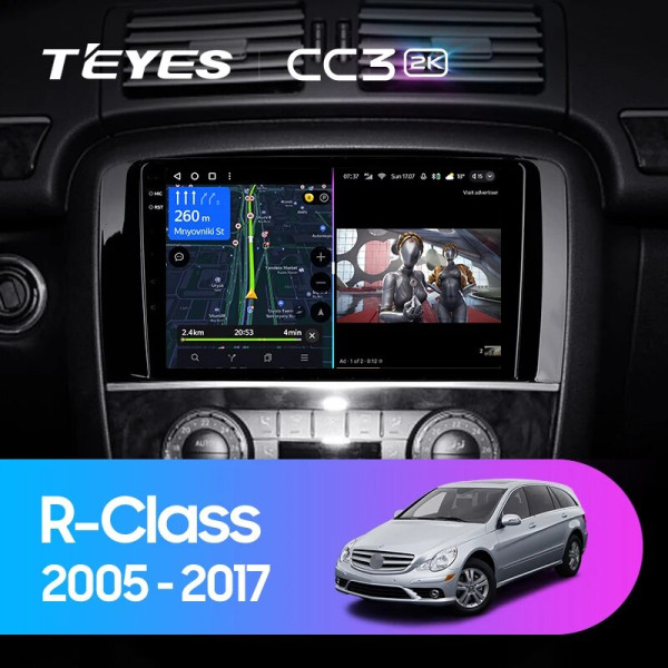 Teyes CC3 2K Mercedes Benz R-Class W251 R280 R300 R320 2005-2017 9" Штатная магнитола