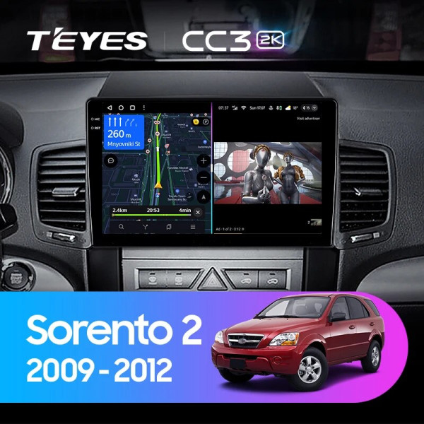Teyes CC3 2K Kia Sorento 2 XM 2009-2012 10" Штатная магнитола