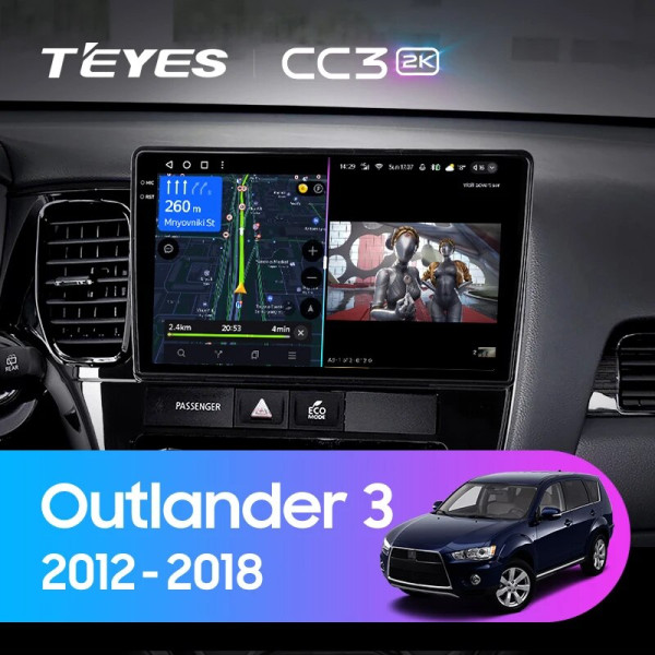 Teyes CC3 2K Mitsubishi Outlander 3 GF0W GG0W (1 Din) 2012-2018 10" Штатная магнитола