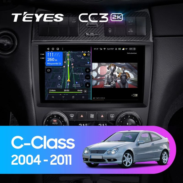 Teyes CC3 2K Mercedes Benz C-Class W203 CL203 C209 A209 2004-2011 9" Штатная магнитола