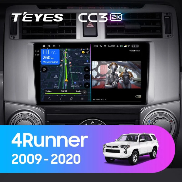 Teyes CC3 2K Toyota 4Runner 5 N280 2009 - 2020 9" Штатна магнітола