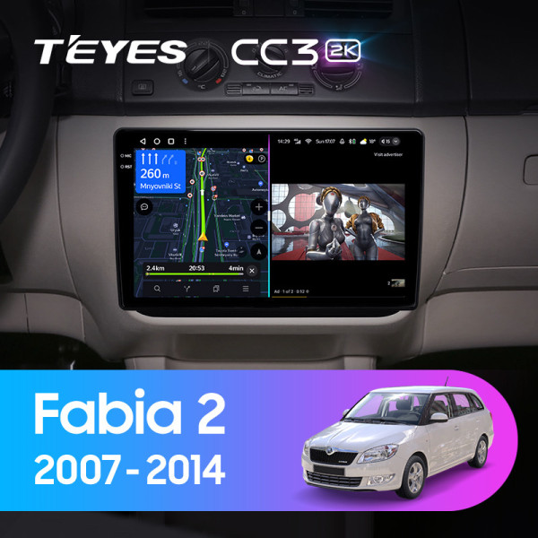 Teyes CC3 2K Skoda Fabia 2 2007-2014 10" Штатна магнітола
