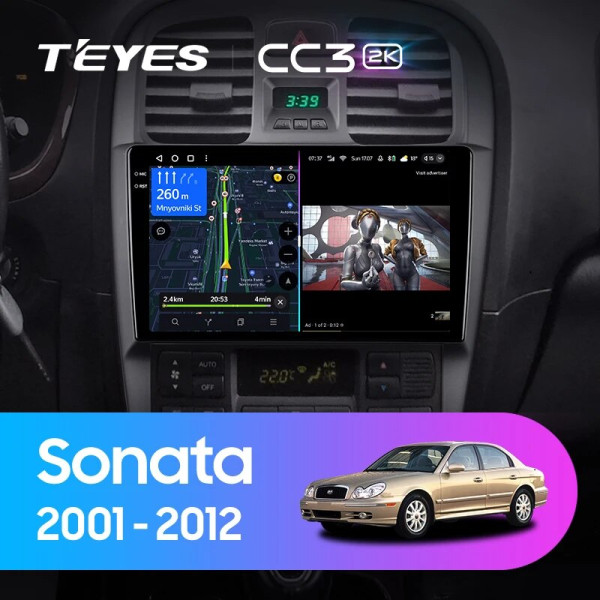 Teyes CC3 2K Hyundai Sonata EF 2001-2012 9" Штатная магнитола
