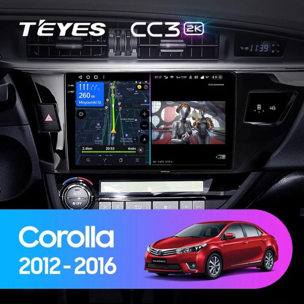 Teyes CC3 2K Toyota Corolla 11 2012-2016 10" Штатна магнітола