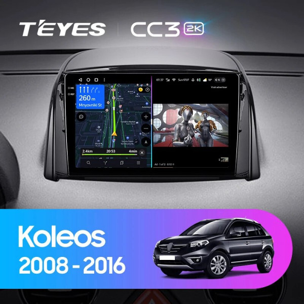 Teyes CC3 2K Renault Koleos 2008 - 2016 9" Штатна магнітола