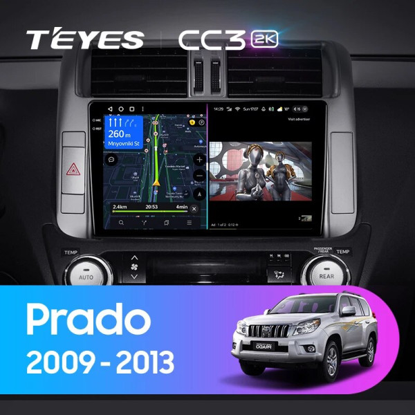 Teyes CC3 2K Toyota Land Cruiser Prado 150 2009-2013 9" Штатна магнітола