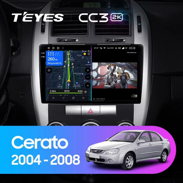 Teyes CC3 2K Kia Cerato 1 LD 2004-2008 9" Штатная магнитола