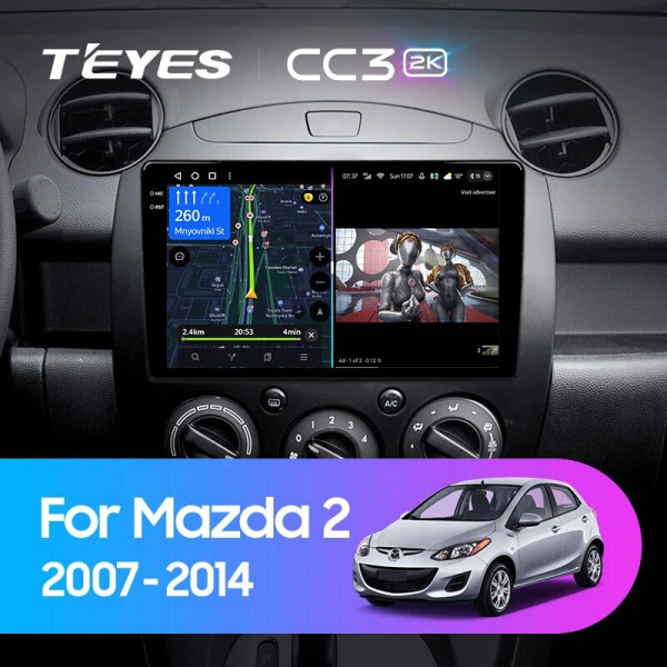 Teyes CC3 2K Mazda 2 DE 2007-2014 9" Штатная магнитола