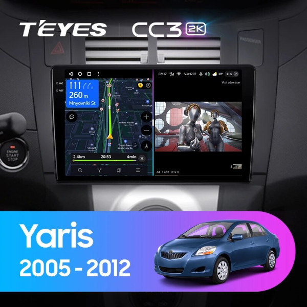 Teyes CC3 2K Toyota Yaris XP90 2005-2012 9" Штатна магнітола Teyes CC3 2K Toyota Yaris XP90 2005-2012 9" Штатна магнітола
