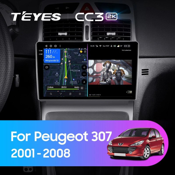 Teyes CC3 2K Peugeot 307 1 2001-2008 9" Штатна магнітола