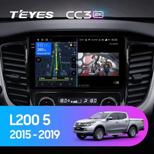 Teyes CC3 2K Mitsubishi L200 5 2015-2019 9" Штатная магнитола