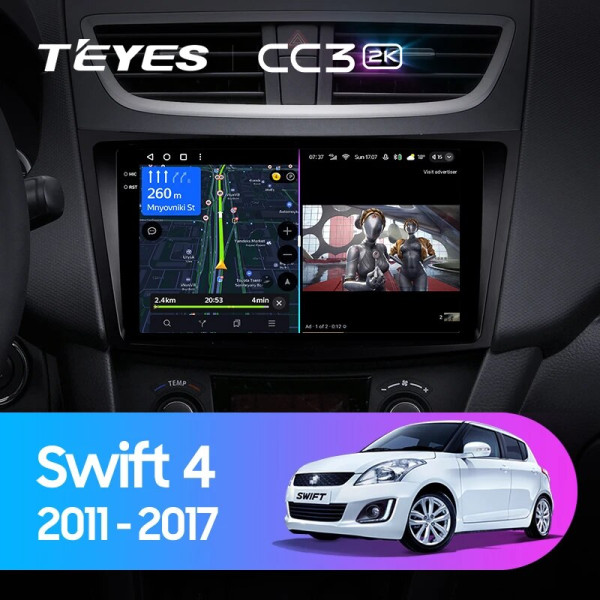 Teyes CC3 2K Suzuki Swift 4 2011-2017 9" Штатна магнітола
