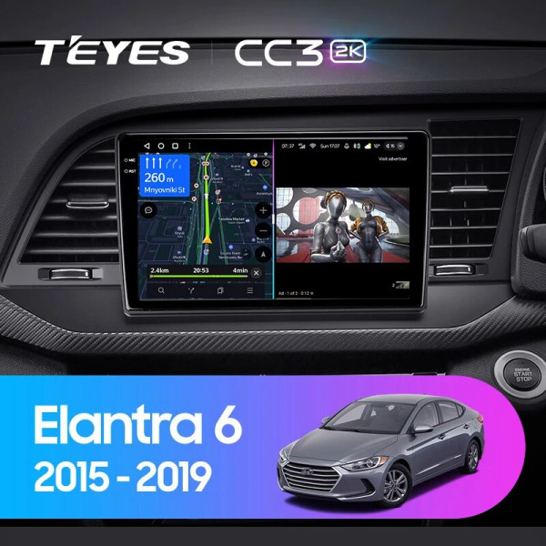 Teyes CC3 2K Hyundai Elantra 6 2015-2018 9" Штатна магнітола