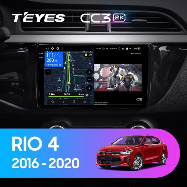 Teyes CC3 2K Kia RIO 4 2016 - 2019 9" Штатная магнитола