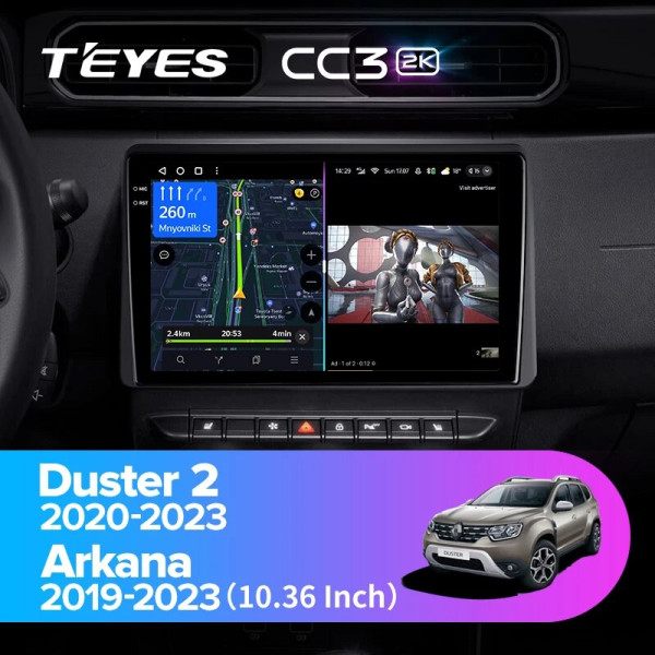 Teyes CC3 2K Renault Duster HM 2 2020-2023 10" Штатна магнітола