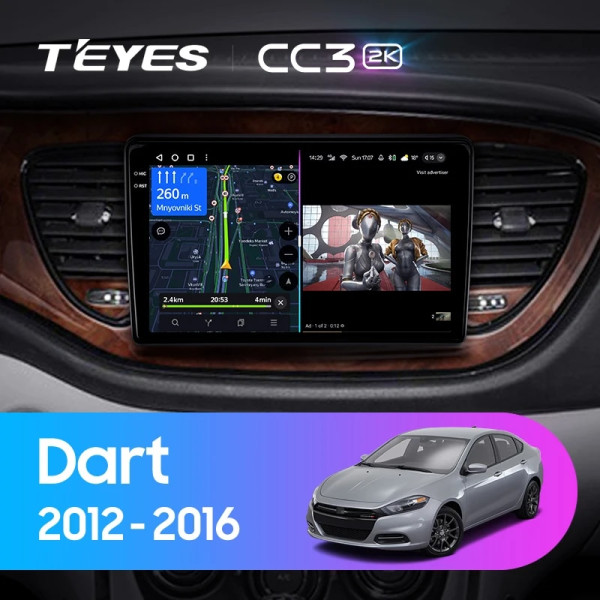 Teyes CC3 2K Dodge Dart 2012 - 2016 9" Штатная магнитола