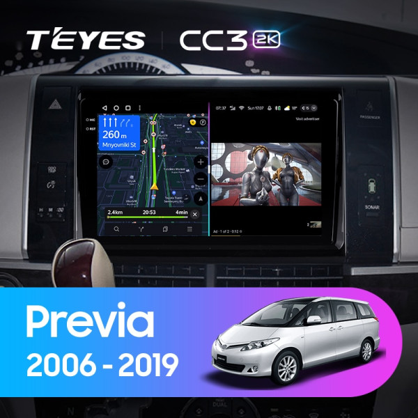 Teyes CC3 2K Toyota Previa XR50 2006 - 2019 9" Штатна магнітола Teyes CC3 2K Toyota Previa XR50 2006 - 2019 9" Штатна магнітола
