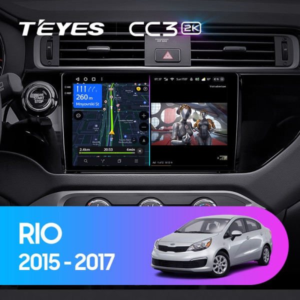 Teyes CC3 2K Kia RIO 4 K3 2015-2017 9" Штатная магнитола