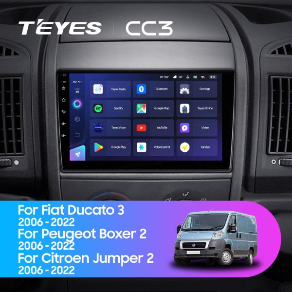 Teyes CC3 Fiat Ducato 3, Peugeot Boxer 2, Citroen Jumper 2 (0 Din) 2011-2022 9" Штатна магнітола