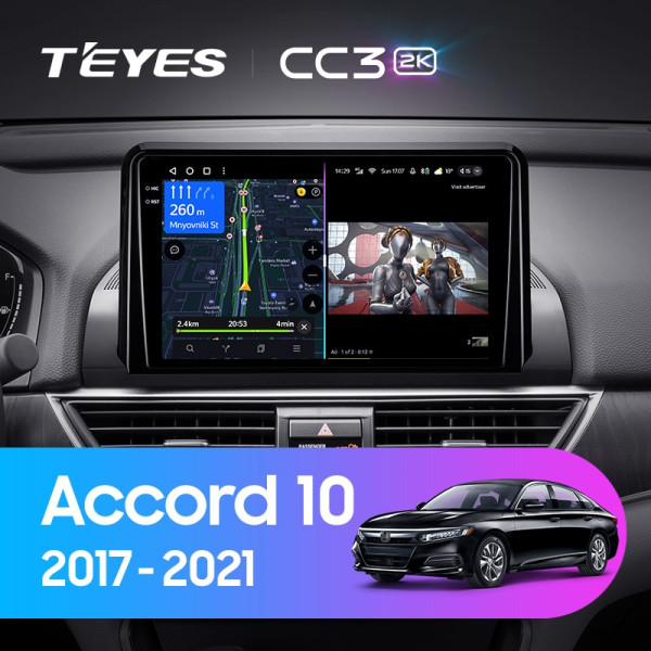 Teyes CC3 2K Honda Accord 10 CV X 2017-2021 9" Штатна магнітола