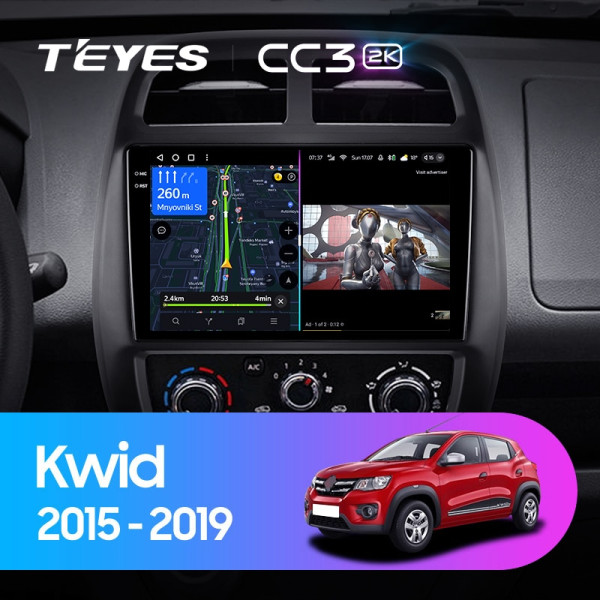 Teyes CC3 2K Renault KWID 2015-2019 9" Штатна магнітола