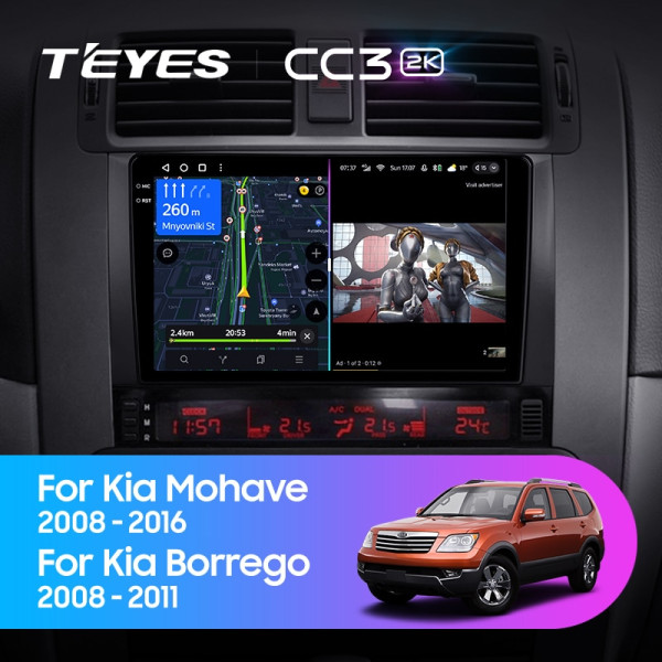 Teyes CC3 2K Kia Mohave 2008-2016 / Borrego 2008-2011 9" Штатная магнитола