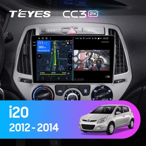 Teyes CC3 2K Hyundai i20 2 2012-2014 9" Штатна магнітола