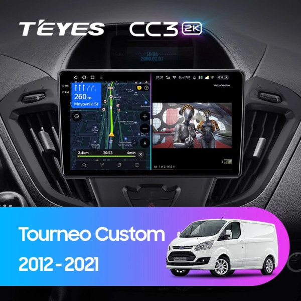 Teyes CC3 2K Ford Tourneo Custom 1, Transit 2012-2021 9" Штатная магнитола