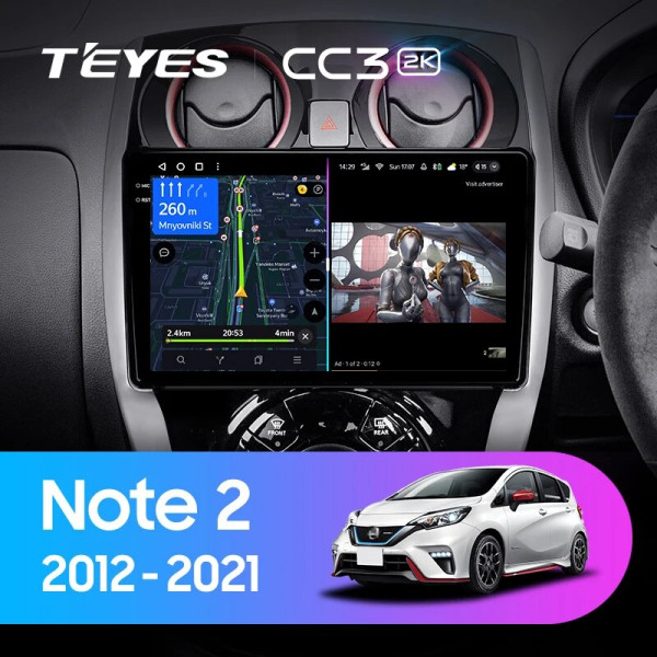 Teyes CC3 2K Nissan Note 2 E12 2012-2021 10" Штатная магнитола