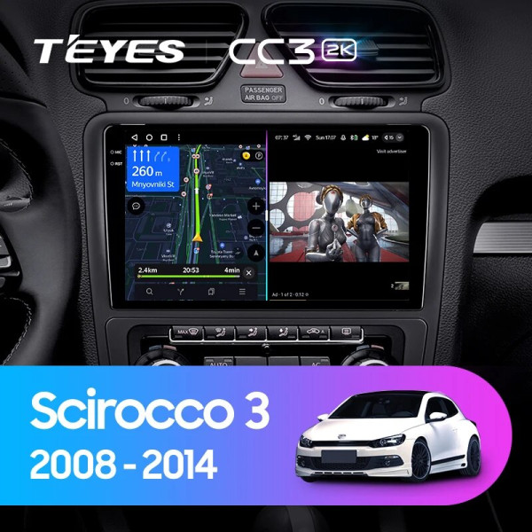 Teyes CC3 2K Volkswagen Scirocco 3 III Mk3 (F3) 2008-2014 9" Штатна магнітола